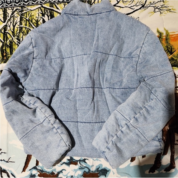 Kan Can Denim Puffer Jacket Large - Picture 2 of 8
